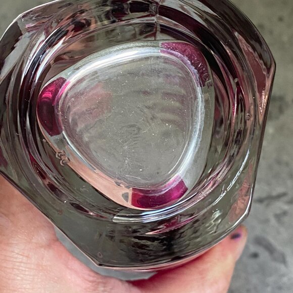 Luminarc Ruby Red Glass Vase: 1970s Retro Geometric Windsor Rubis - Picture 3 of 8